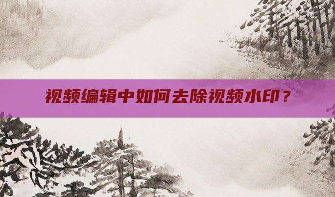 视频编辑中如何去除视频水印？
