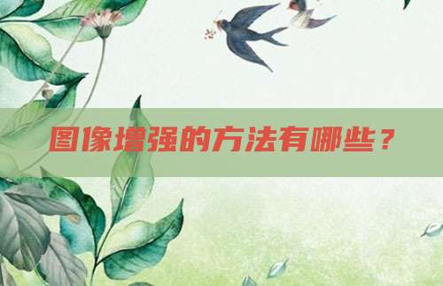 图像增强的方法有哪些？