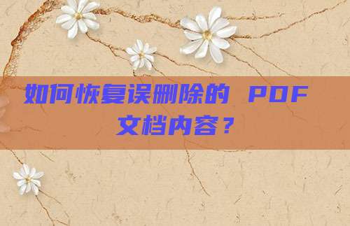 如何恢复误删除的 PDF 文档内容？