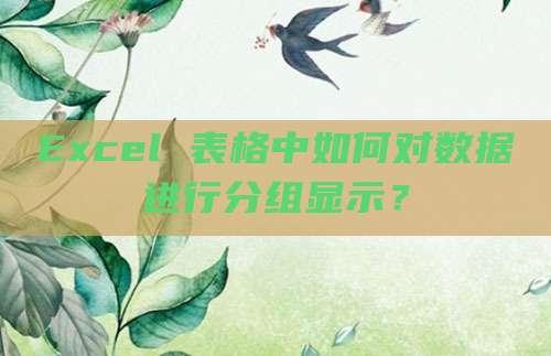 Excel 表格中如何对数据进行分组显示？
