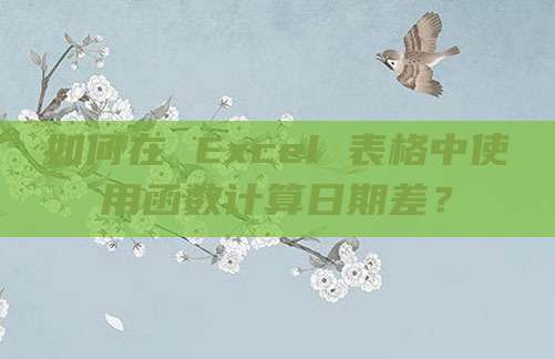 如何在 Excel 表格中使用函数计算日期差？