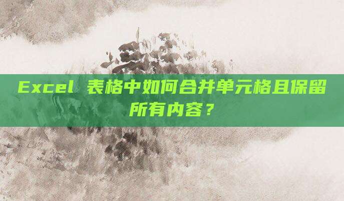 Excel 表格中如何合并单元格且保留所有内容？
