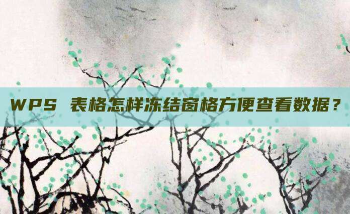 WPS 表格怎样冻结窗格方便查看数据？