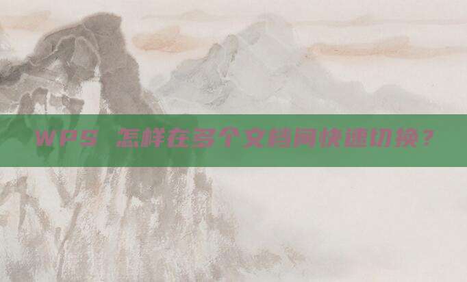WPS 怎样在多个文档间快速切换？